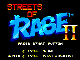 Streets of Rage II (Europe) Title Screen